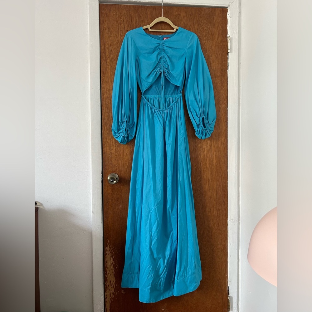 Staud Turquoise Maxi Dress with Cutouts